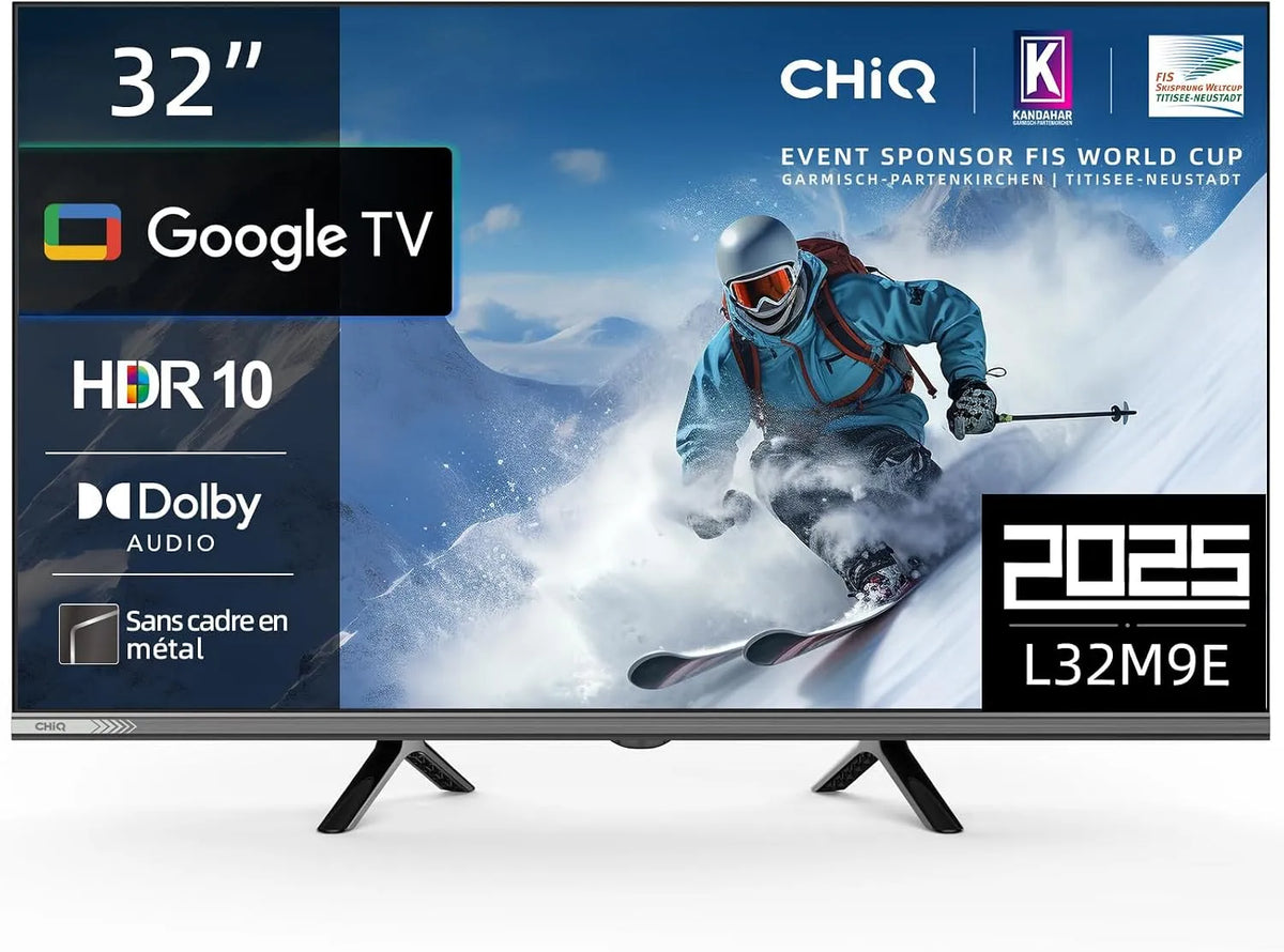 L32M9E HDR10 Smart TV, 32 inch, 80 cm, drievoudige tuner, Dolby Audio, zonder metalen frame