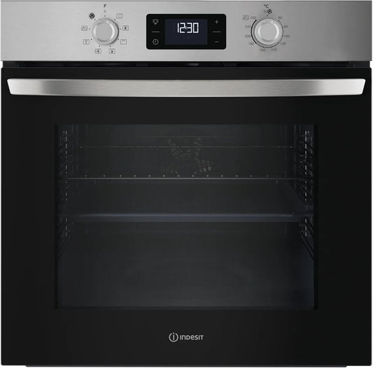 Indesit IO 255H X elektrische oven, Multifunctionele inbouwoven, bakfuncties met temperatuur- en tijdregeling