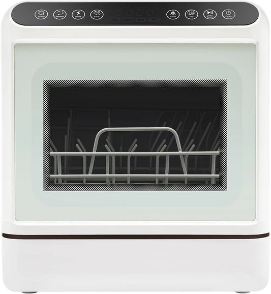 Vaatwasser, 1100 W, inhoud 6 liter, compacte met 72 uur opslagfunctie, 4 wasbeurten en 360° sproeiarmen, antibacteriële droging, voor keuken