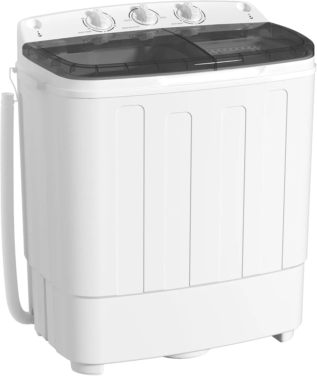 Was-droogcombinatie, INTERGREAT Draagbare wasmachine, 8 kg mini-wasmachine met draaidroger, compacte dubbele badkuip wasmachine voor woningen