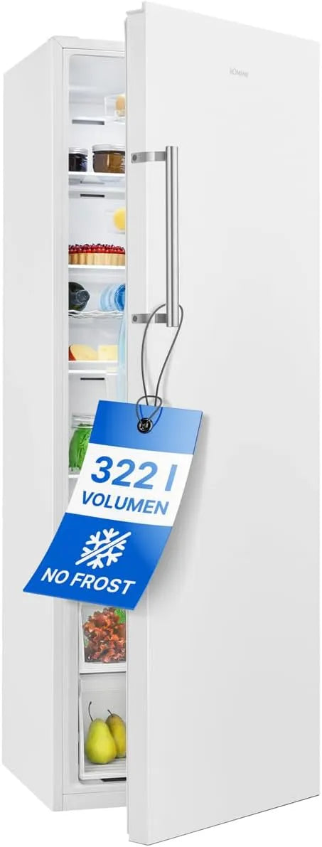 Bomann VS 7345 koel-vriescombinatie, 172cm, geïntegreerde koelfunctie, omkeerbare deur, Koelkast zonder vriesvak 322L, Drankenkoelkast 5 schappen