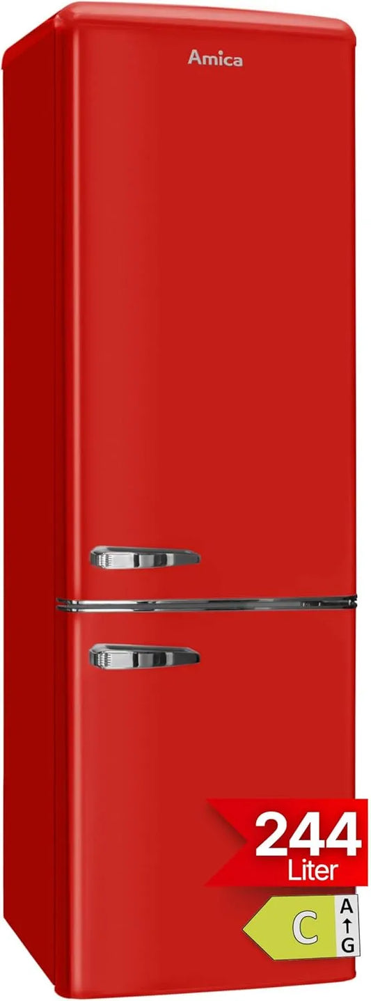 Amica KGCR 387 koel-vriescombinatie, 244 l, 181 cm, 55 cm, 102 R Retro