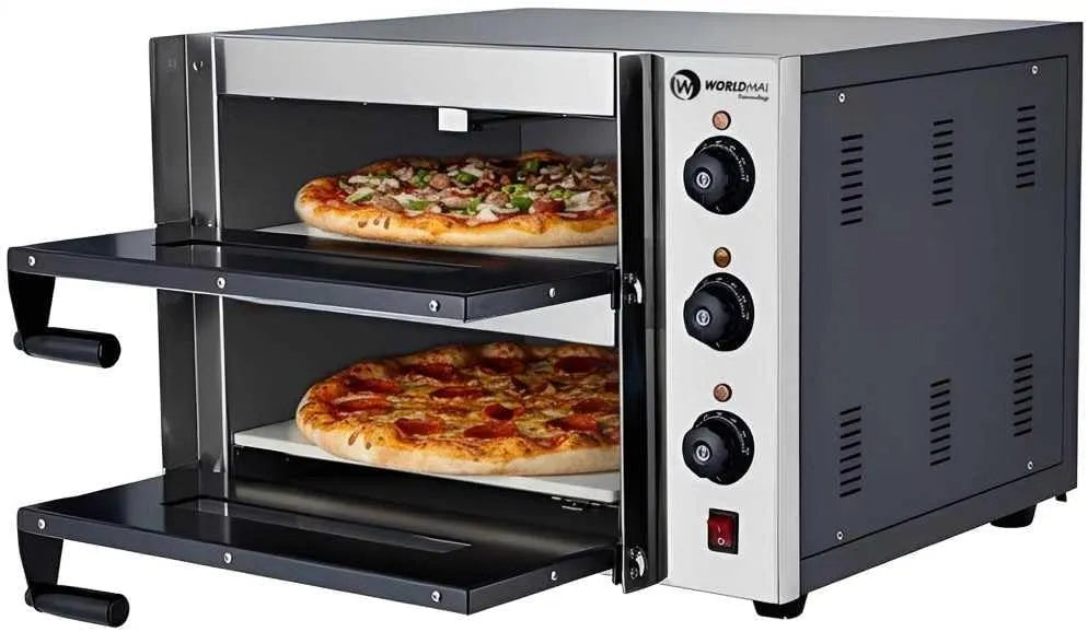 Pizzaoven, Professionele WORLDMAI, voor Horeca. Industriële Elektrische Oven met Vuurvaste Steen voor Bar, Restaurants en Pizzeria's.