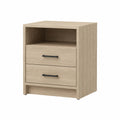 Mesita de noche de madera con 2 cajones y estante 60x40x30 cm