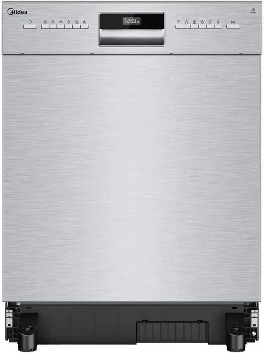 Midea 3.35X14ES vaatwasser, 47 dB, 60 cm, 7 programma's, wifi-bediening, deels geïntegreerd met wifi, extra drogen