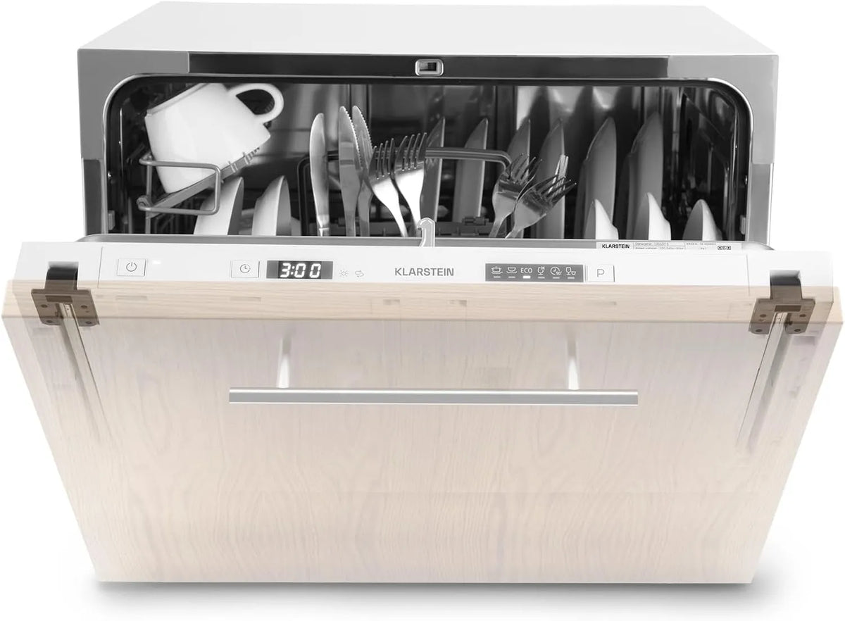 Klarstein vaatwasser, stille werking, Mini voor 6 Couvert, Stille Inbouw klein met 6 Programma's, Tafelmodel voor Thuis