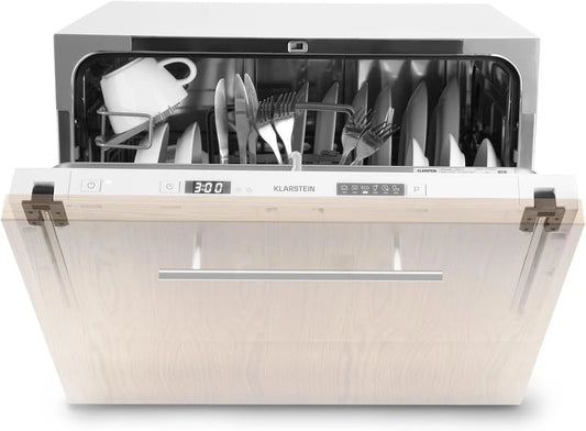 Klarstein vaatwasser, stille werking, Mini voor 6 Couvert, Stille Inbouw klein met 6 Programma's, Tafelmodel voor Thuis