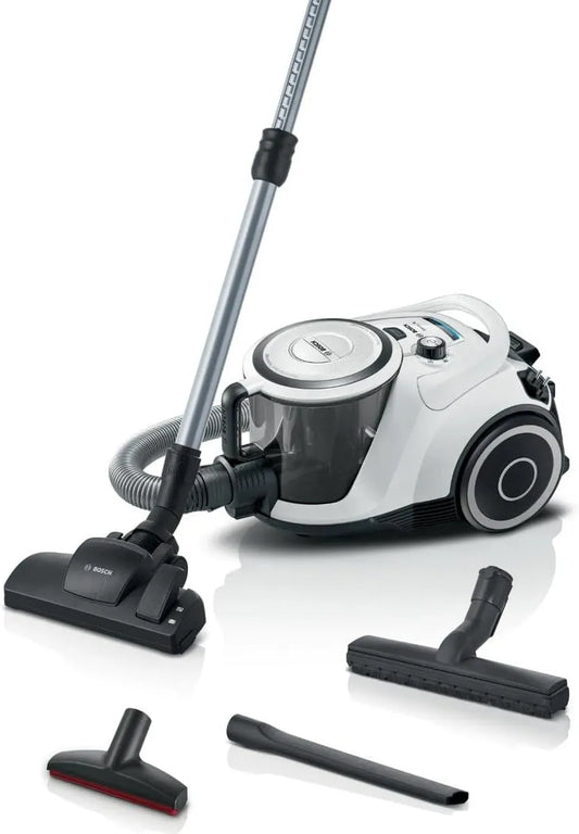 Bosch BGC41XALL stofzuiger, stille werking, zonder zak, serie 6, voor mensen met allergieën, zuigmond voor harde vloeren, hoog zuigvermogen