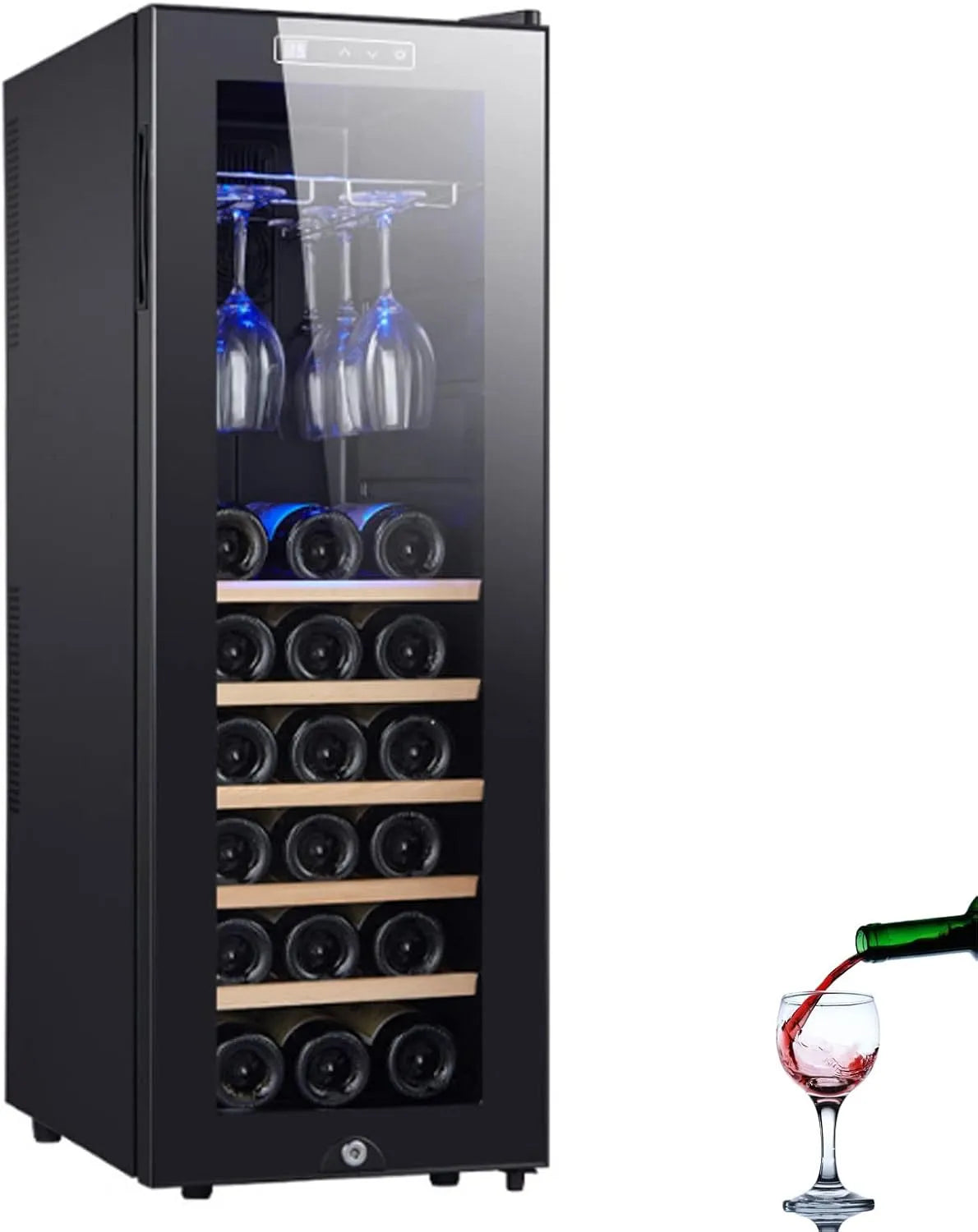 Wijnkoelkast, touchbediening, Met Glazen Deur, Wijnkast Met Touchscreenbediening