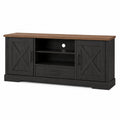 Mueble para TV de Madera Negro con Superficie Marrón