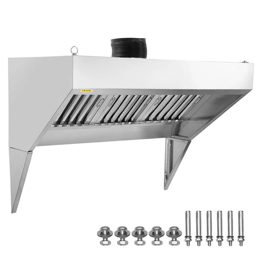 6FT afzuigkap, roestvrijstalen behuizing, VEVOR Commerciële, Food Truck Hood Uitlaat, Roestbestendige Ventilatiekap voor Keuken Restaurant