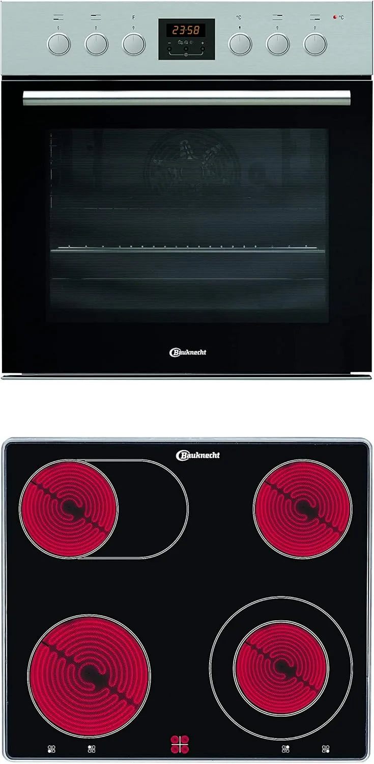 Bauknecht H200 kookplaat, 60 cm, zelfreinigingsfunctie, heteluchtfunctie, HEKO combinatie/keramische