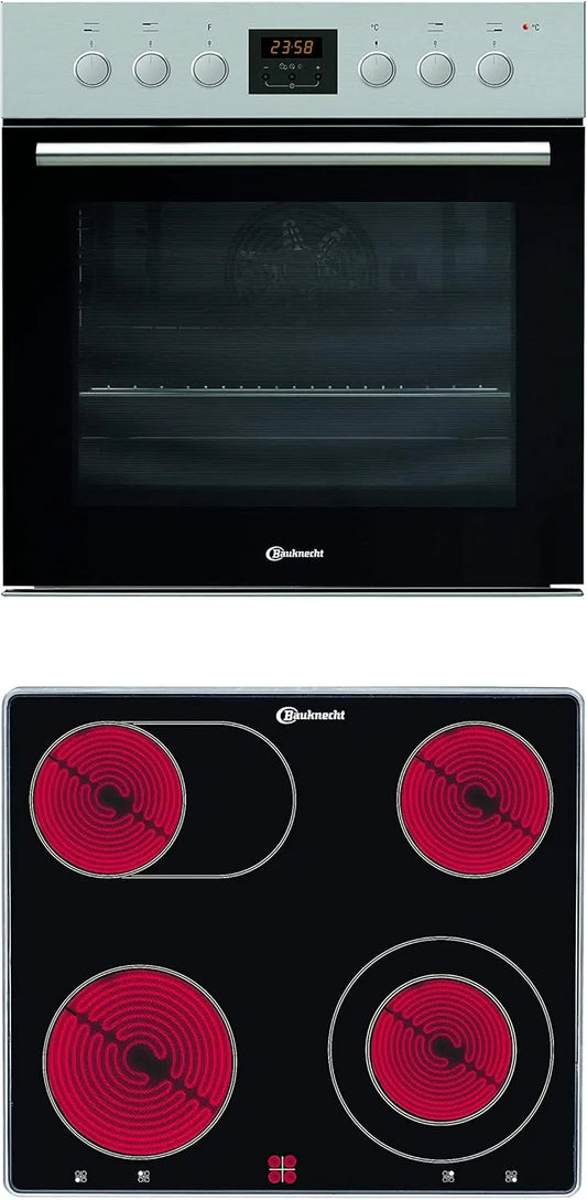 Bauknecht H200 kookplaat, 60 cm, zelfreinigingsfunctie, heteluchtfunctie, HEKO combinatie/keramische