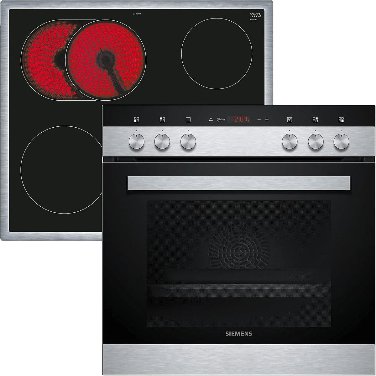 Siemens EQ110KA0Z 3D keramische kookplaat, 59,4 cm, 3 niveaus, heteluchtfunctie, iQ100 fornuis-combinatie, snelle opwarming