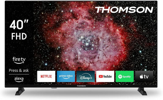 DVB-T/T2/C/S/S2 HDR10 IPL-ontharingsapparaat, 40 inch, 100 cm, wifi-bediening, Bluetooth-connectiviteit, spraakbediening, Thomson TV 40 inch