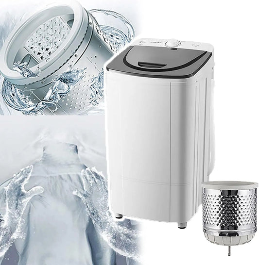 Gravity-afvoerdroger, 10 Kg, 2800 RPM, 5 Min, 2800 RPM + 360 ° Blauw Licht, Roestvrijstalen Binnencilinder + Knopontwerp, Voor Campingappartementen
