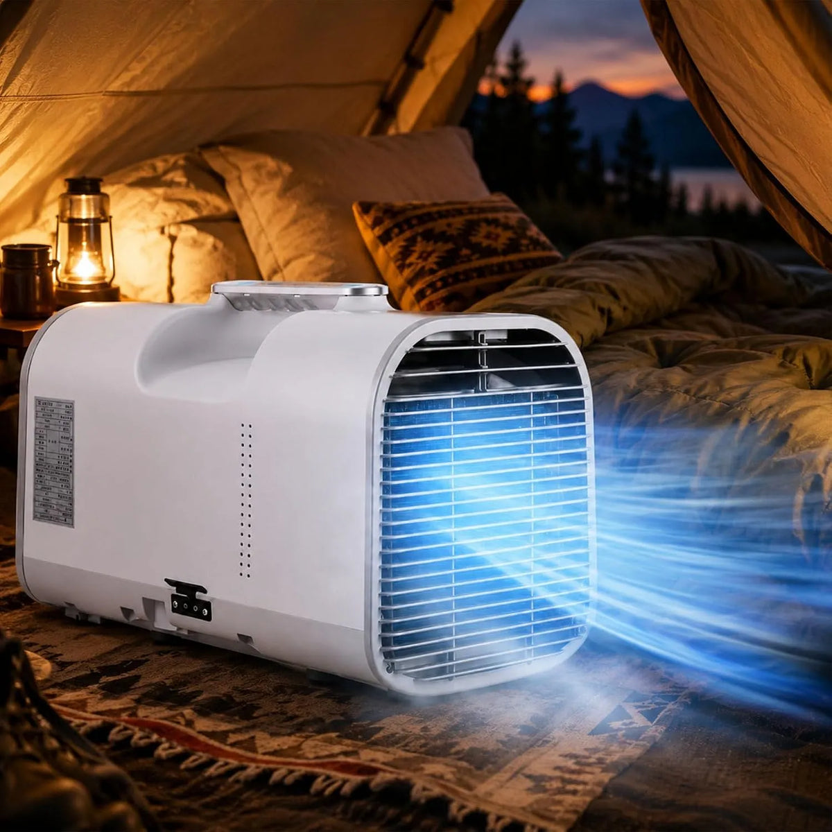 Airconditioner, 42 Db, 1500W, Draagbare, Mobiele Voor Tentkamperen En Compacte Ruimtes, Camping Airco-Unit Voor Camper/Vrachtwagen 1500W