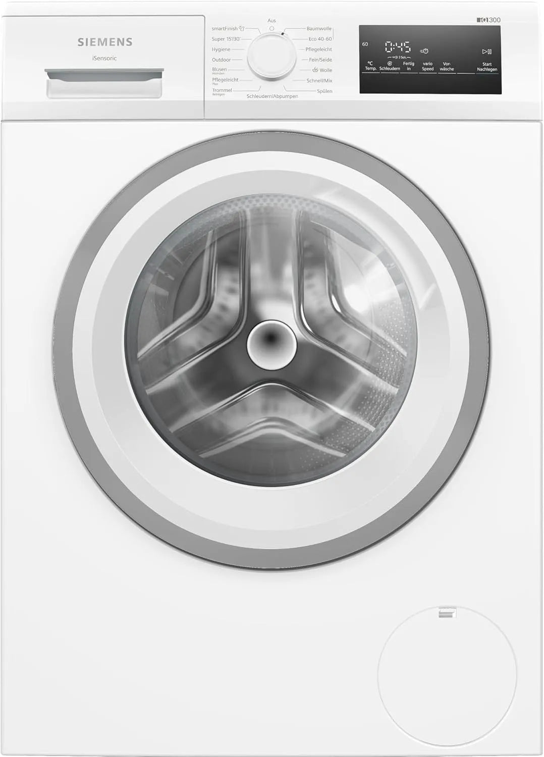 Siemens WM14N127 wasmachine, 1400 rpm, 60 cm, digitaal display, iQ300, voorlader met 8 kg inhoud, outdoor-programma