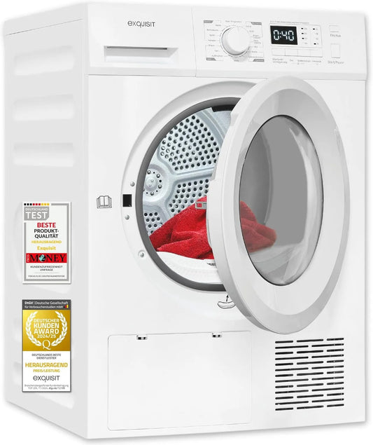 Exquisit TWP1001-030D warmtepomp, 10 kg, 16 programma's, droger, elektrische verwarming en warmwaterbereiding