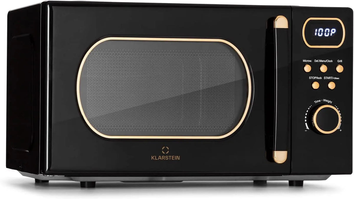 Klarstein magnetron, 800 W, roestvrijstalen behuizing, met Grill, Met Ontdooien en Pizzafunctie, voor Keuken