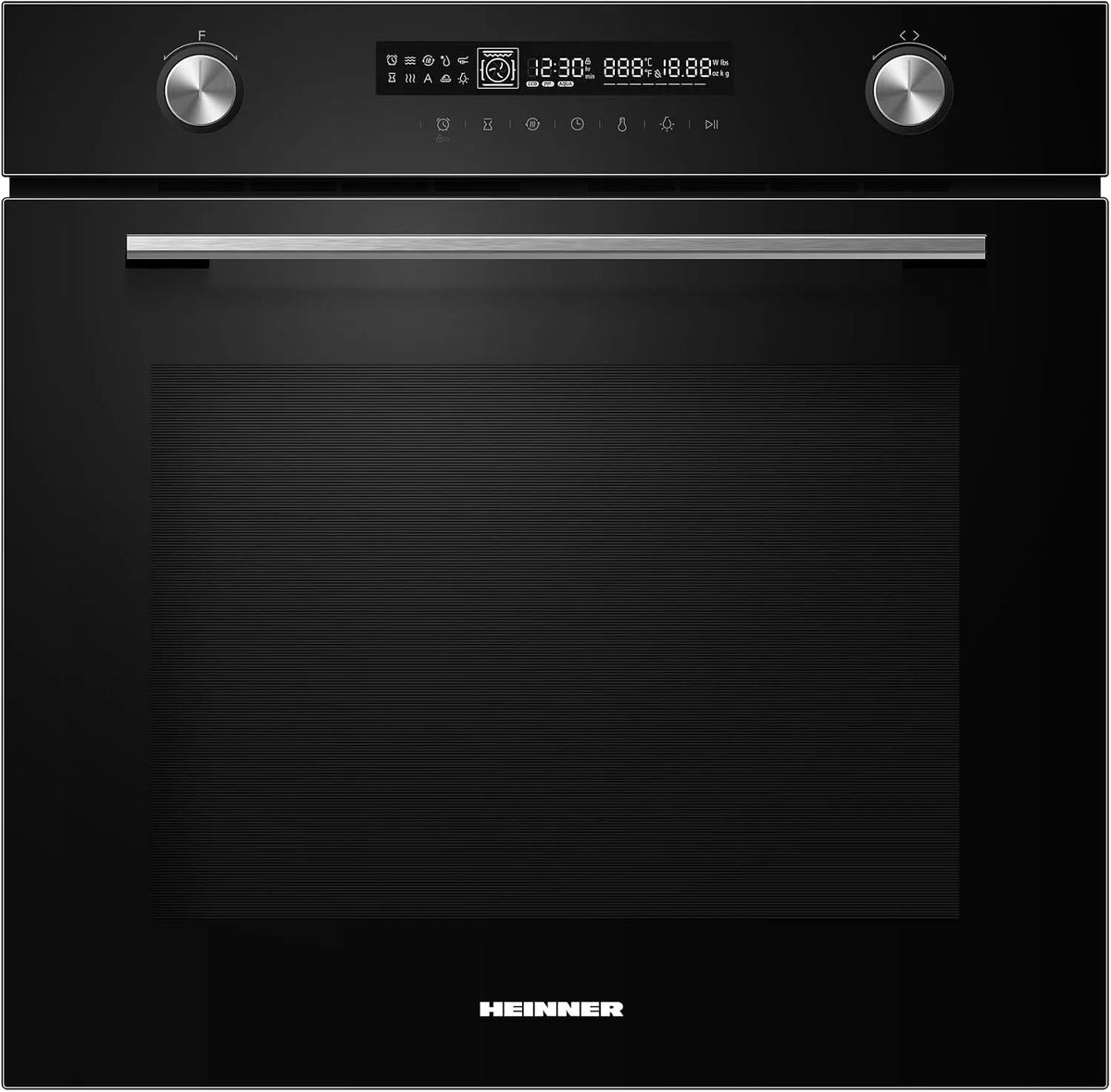 HBO-M7212GCDRP-GBK elektrische oven, digitaal display, inbouwoven, Pyrolyse reiniging, Touch display, Turbo & Grill, Zwart Glas