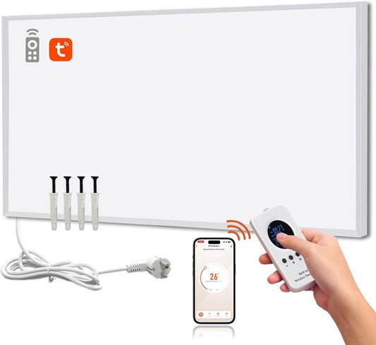 800W Energiezuinige Verwarming met Slimme Afstandsbediening, wifi-bediening, infraroodfunctie, Energiezuinige Infrarood Wandverwarming
