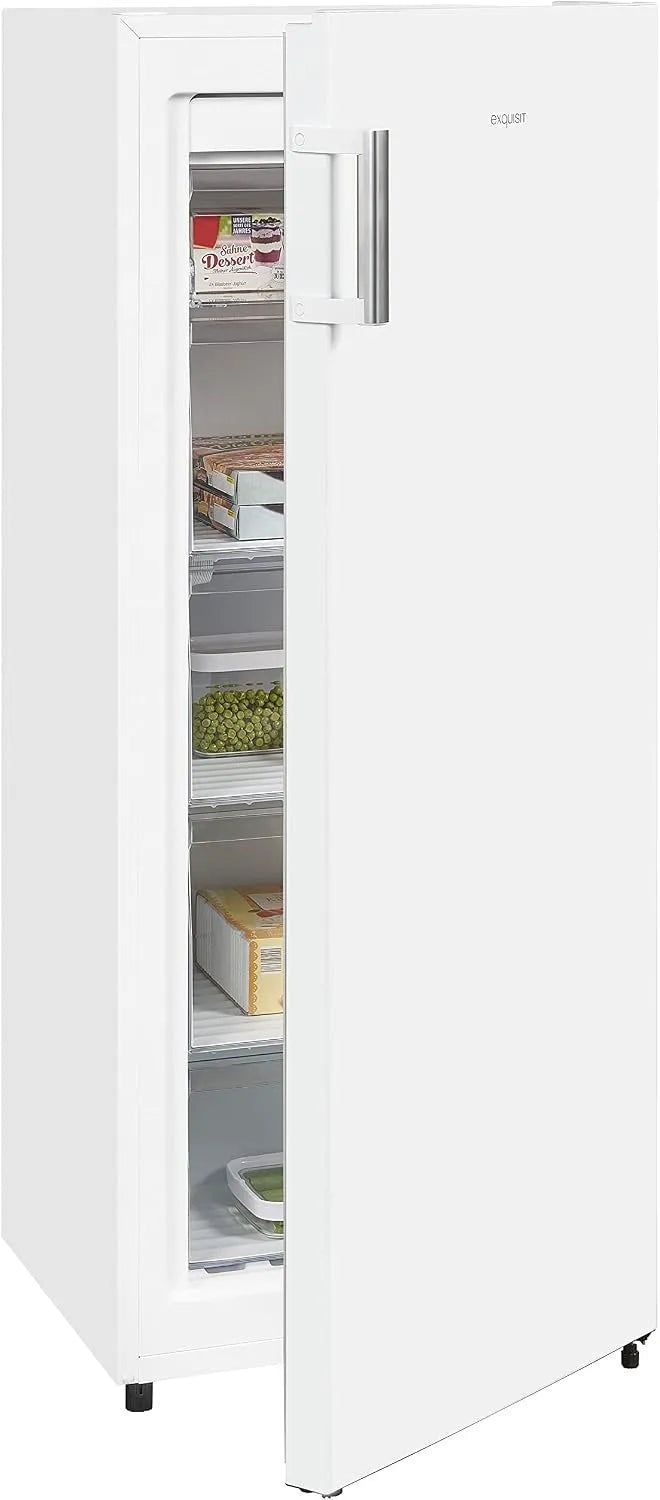 Exquisit GS231-NF-H-010E vriezer, 155 l, No Frost, No Frost-technologie, staand apparaat, snelvries-functie, deuraanslag verwisselbaar