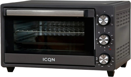 Pizzaoven, 1500 W, timer, ICQN Minioven 20L, boven-/onderwarmte met circulatiefunctie, 5 grill-functies, 90 minuten timer