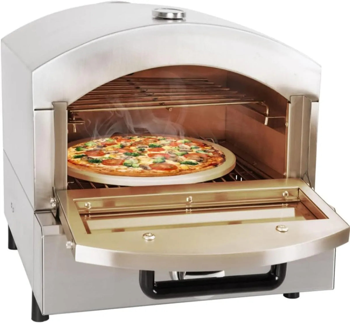 Broodrooster, timer, Toaster Commerciële Pizza Lade Toaster Oven, Roestvrijstalen Elektrische Pizza Oven W/Timer