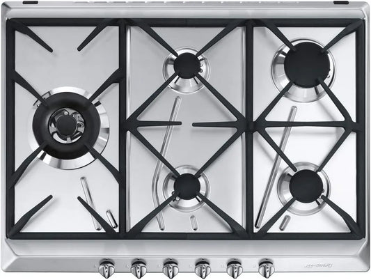 Smeg SRV575GH5 gaskookplaat, roestvrijstalen behuizing, UNIVERSELE, Stainless steel