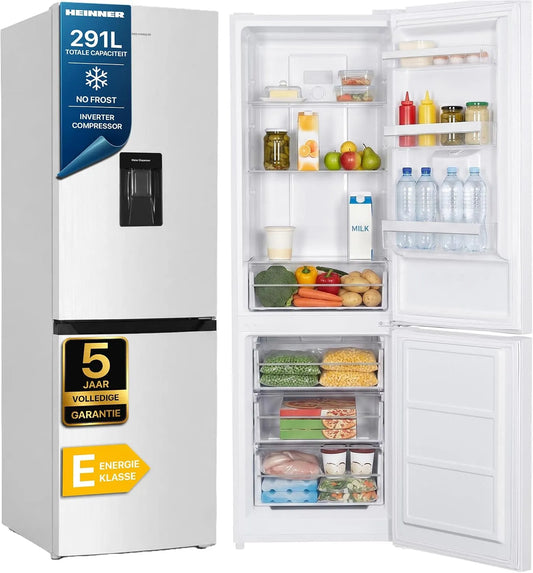 Kühl-Gefrierkombination 291L Weiß mit Wasserspender, 186 cm, 60×186 cm, No Frost, No Frost-technologie, invertermotor, Inverter-Kompressor