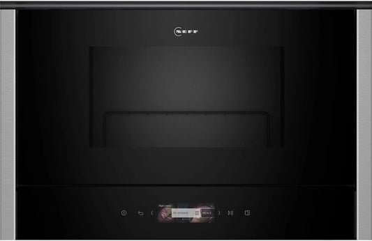 NR4GR31N1 N70 magnetron, 60 cm, 40 x 60 cm, roestvrijstalen behuizing, digitaal display, automatische werking, NEFF inbouw, Full Touch TFT-display