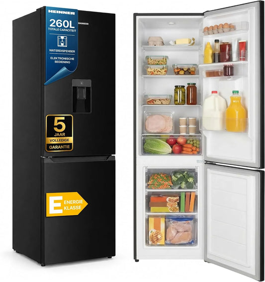 HC-HM260BKWDE koel-vriescombinatie, 260 L, omkeerbare deur, ++ 260 L Vrijstaande, Elektronisch Thermostaat, Verwisselbare Deuren, Witte Afwerking