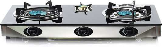 NGB-S3 gaskookplaat, 7.8kW, NJ Indoor Gasfornuis, 3-pits Draagbare LPG Fornuis Camping Kookplaat 7.8kW