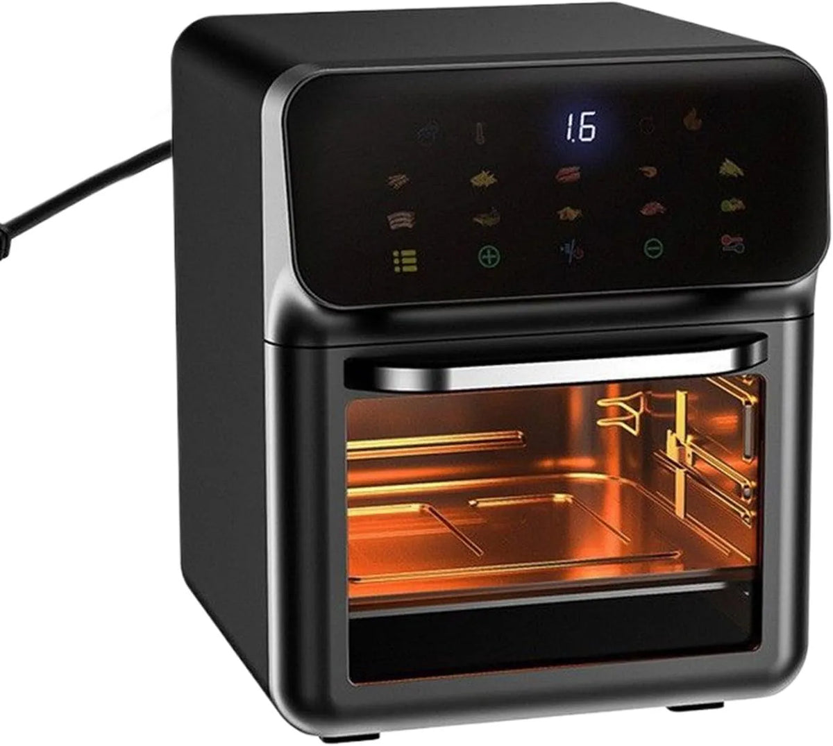 Friteuse, heteluchtfunctie, Air Broodroosteroven, Keuken Heteluchtoven Airfryer, 15L Gezinsformaat Droogapparaat Met 2 Roosters