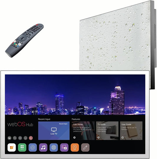 SS240U22-E036 Smart TV, 24 inch, wifi-bediening, Bluetooth-connectiviteit, Soulaca 24 inch Mirror TV voor badkamer WebOS, Digitaal/Analoog Tuners